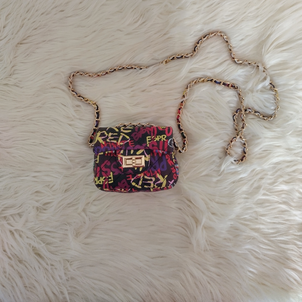Graffiti Mini Turn Lock Shoulder Bag